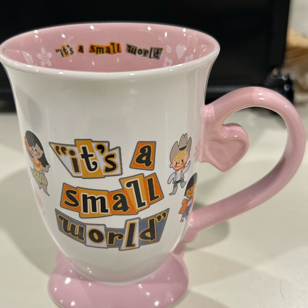 Disney Pink and White Small World Mug